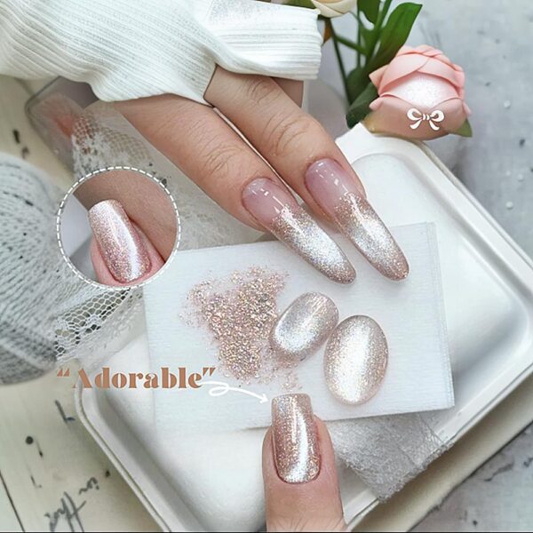 Version 1.0.0 ADHERE 12ml 5pcs Magnetic Gel Kit with Magnetic Stick, Cat Eye Gel Polish Holographic Glitter UV LED Nail Varnish for Nail Salon DIY Design