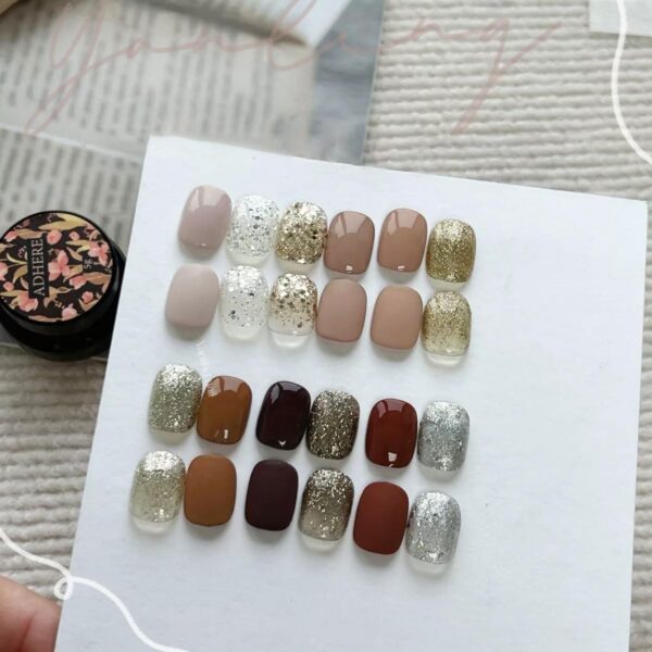 Version 1.0.0 ADHERE 12pcs Glitter Gel Polish Kit with Brush, UV LED Gel Nail Polish, Soak Off Nail Varnish Gel Polish for Manicure Salon DIY Design at Home