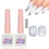 Version 1.0.0 ADHERE 12ml x2 Universal Clear Cat Eye Gel with Magnetic Stick, Cat Eye Gel Polish Holographic Glitter UV LED Nail Varnish for Nail Salon DIY Design