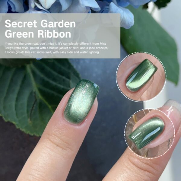 Version 1.0.0 ADHERE 12ml 7pcs Magnetic Nail Polish Gel Kit with Nail Magnet - Cat Eye Gel Nail Polish Glitter Shining Nude Pink Nail Gel Polish Green Nail Varnish