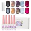 Version 1.0.0 ADHERE 12ml 5pcs Cat Eye Gel Kit with Magnetic Stick, Cat Eye Gel Polish Holographic Glitter UV LED Nail Varnish for Nail Salon DIY Design