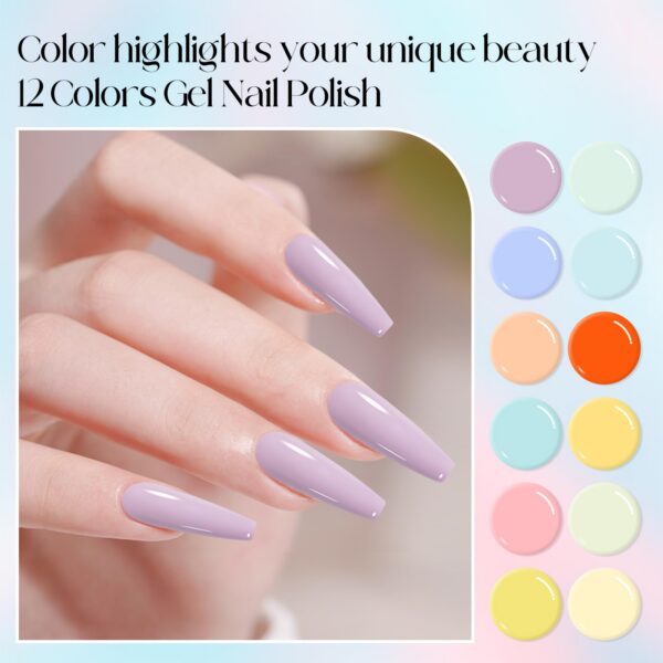 Version 1.0.0 ADHERE 12ml 12pcs Nail Gel Polish Set, UV LED Gel Nail Polish, Soak Off Nail Varnish Gel Polish for Manicure Salon DIY Design at Home