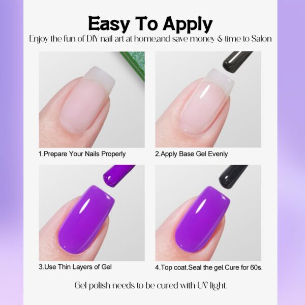 Version 1.0.0 ADHERE 12ml 9pcs Translucent Nail Gel Polish Kit, UV LED Gel Nail Polish, Soak Off Nail Varnish Gel Polish for Manicure Salon DIY Design at Home