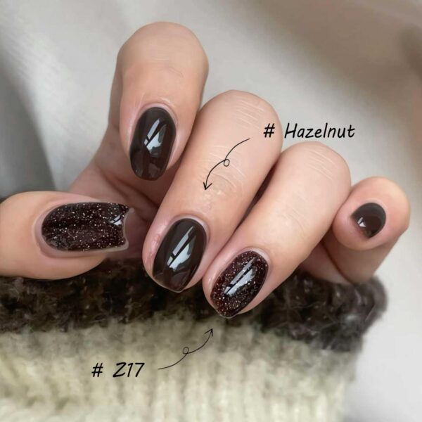 Version 1.0.0 ADHERE 12ml x 6pcs Nail Polish Kit, 3x Diamond Glitter + 3x Color Gel Dark Red Green Brown Crushed Diamond Dazzling Nail Varnish, Sparkly Shiny Reflective Sequins Gel Polish, for DIY Nail Art Salon