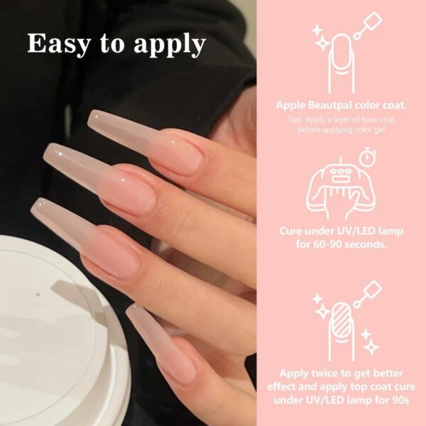 Version 1.0.0 ADHERE 11pcs Nude-Pink Kit with Brush, UV LED Gel Nail Polish, Soak Off Nail Varnish Gel Polish for Manicure Salon DIY Design at Home