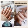 Version 1.0.0 ADHERE 6pcs Platinum Glitter Gel Kit with Brush, Sparkle Sequins Shimmery Gel Nail Polish for Nail Art Manicure Salon DIY at Home