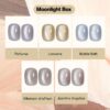 Version 1.0.0 Adhere 5pcs 12ml Cat Eye Nail Polish Gel Kit - Beige Light Purple Blue Nude Magnetic Cat Eye Gel Nail Polish Varnish for Manicure