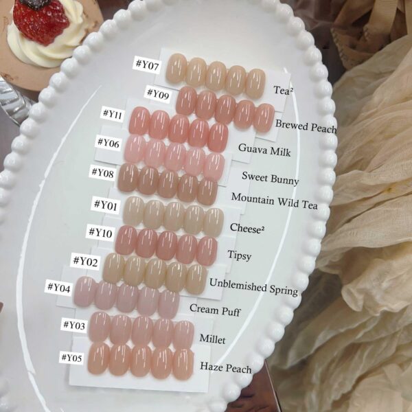 Version 1.0.0 ADHERE 11pcs Nude-Pink Kit with Brush, UV LED Gel Nail Polish, Soak Off Nail Varnish Gel Polish for Manicure Salon DIY Design at Home