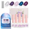 Version 1.0.0 ADHERE 12ml 5pcs Magnetic Cat Eye Gel Kit with Magnetic Stick, Cat Eye Gel Polish Holographic Glitter UV LED Nail Varnish for Nail Salon DIY Design