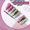 Version 1.0.0 ADHERE 8pcs of 12ml Cat Eye Gel Polish Magnet Set - Purple Grey Green White Magnetic Gel Nail Varnish Glitter Shimmering Sparkle Nail Art with Magnetic Effects Cat Eye Nail Gel Polish