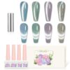 Version 1.0.0 ADHERE 12ML Cat Eye Gel Nail Polish Set,4 Colors Holographic Glitter Cat Eye Gel Polish with Magnet Gel Polish Soak Off Led Gel Polish Kit Nail Art Gel Manicure Salon DIY Gifts