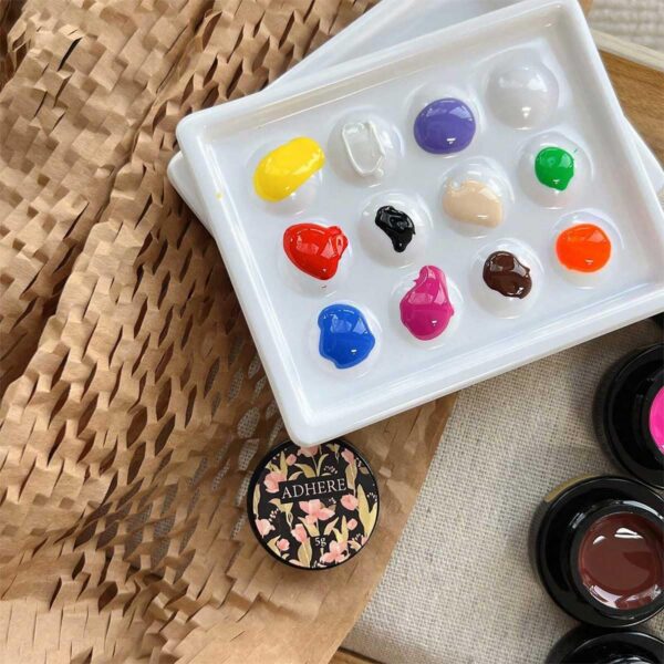 Version 1.0.0 ADHERE 11pcs Nail Art Painting Gel Kit with Brush, White Black Red Yellow Nude Blue Rose Classic Color UV LED Gel Nail Polish, Soak Off Nail Varnish Gel Polish for Manicure Salon DIY Design at Home