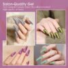 Version 1.0.0 ADHERE 8pcs of 12ml Cat Eye Gel Polish Magnet Set - Purple Grey Green White Magnetic Gel Nail Varnish Glitter Shimmering Sparkle Nail Art with Magnetic Effects Cat Eye Nail Gel Polish