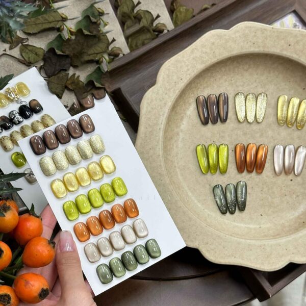 Version 1.0.0 ADHERE 12ml 7pcs Magnetic Nail Polish Gel Kit with Nail Magnet - Cat Eye Gel Nail Polish Glitter Shining Nude Pink Nail Gel Polish Green Nail Varnish
