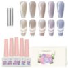 719d9LWu4AL.jpg Adhere 5pcs 12ml Cat Eye Nail Polish Gel Kit - Beige Light Purple Blue Nude Magnetic Cat Eye Gel Nail Polish Varnish for Manicure