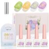 Version 1.0.0 ADHERE 12ml 4pcs Translucent Cat Eye Gel Set with Magnetic Stick, Cat Eye Gel Polish Holographic Glitter UV LED Nail Varnish for Nail Salon DIY Design