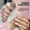 Version 1.0.0 ADHERE 7pcs Glitter Gel Kit with Brush, Sparkle Sequins Shimmery Gel Nail Polish for Nail Art Manicure Salon DIY at Home