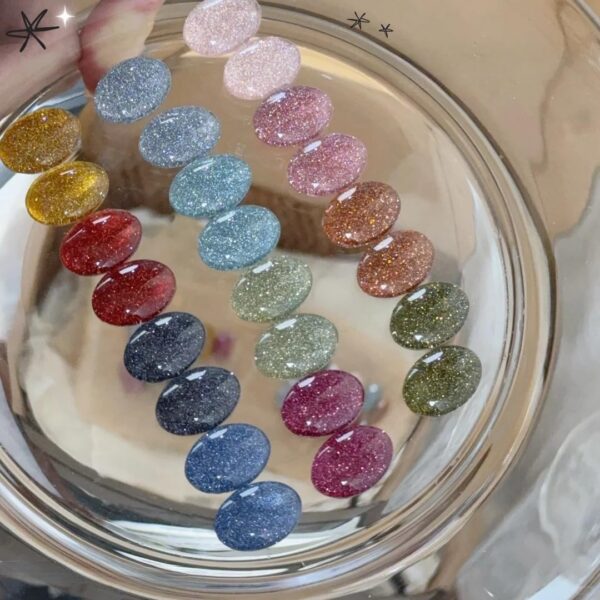 Version 1.0.0 ADHERE 12ml x 12pcs Diamond Glitter Gel Kit, Crushed Diamond Dazzling Nail Varnish, Sparkly Shiny Reflective Sequins Gel Polish, for DIY Nail Art Salon