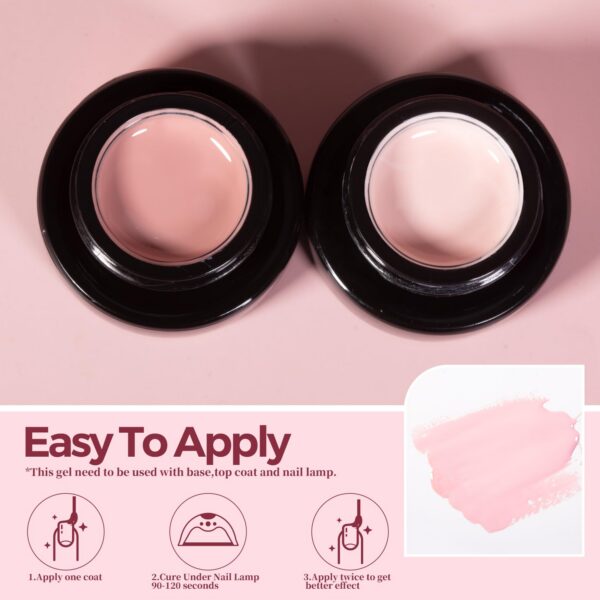 Version 1.0.0 ADHERE 7pcs Nude Pink Gel Polish Kit with Brush, UV LED Gel Nail Polish, Soak Off Nail Varnish Gel Polish for Manicure Salon DIY Design at Home