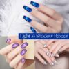 Version 1.0.0 ADHERE 12ml x6 Magnetic Gel Polish Kit with Magnetic Stick, Blue Silver Dark Green Purple Cat Eye Gel Polish Holographic Glitter UV LED Nail Varnish for Nail Salon DIY Design