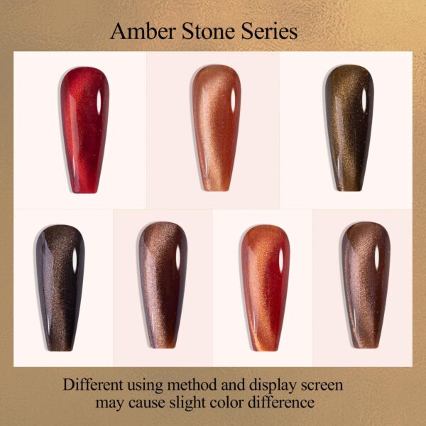 Version 1.0.0 Adhere 12ml of 7pcs Magnetic Cat Eye Nail Gel Polish Kit - Reflective Cat Eye Gel Polish Kit with Magnet Sticker Glitter Magnetic Gel Nail Varnish Soak Off UV Gel Nail Polish