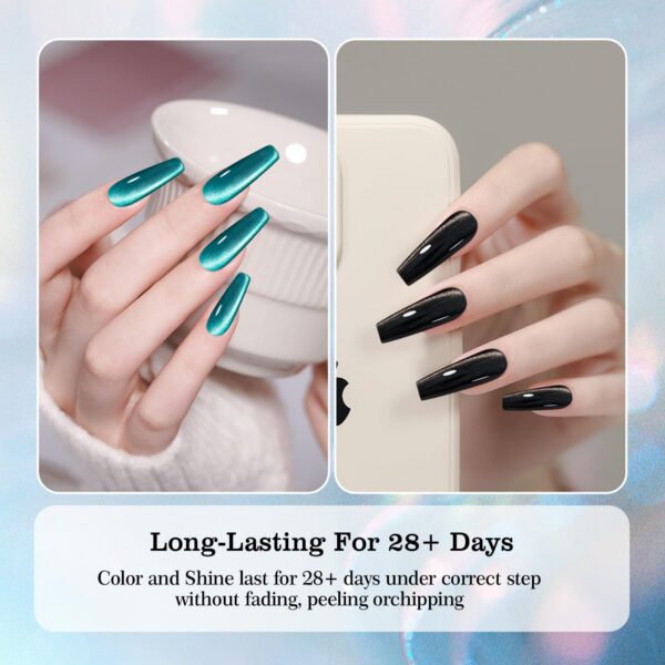 Version 1.0.0 Adhere 12ml 4 Colors Cat Eye Nail Polish Gel Kit - Magnetic Silver Black Blue Glitter Cat Eye Gel Nail Polish Soak Off Magnetic Varnish