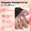 Version 1.0.0 ADHERE 12ml 7pcs Translucent Cat Eye Gel Set with Magnetic Stick, Cat Eye Gel Polish Holographic Glitter UV LED Nail Varnish for Nail Salon DIY Design