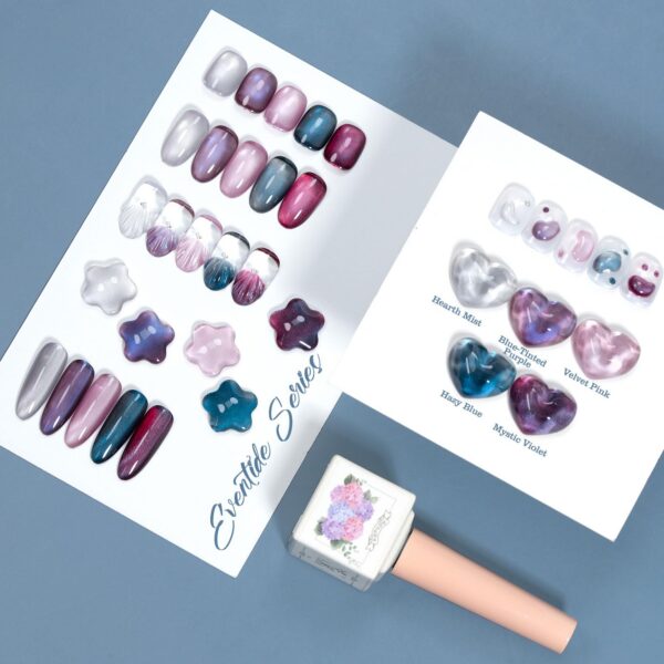 Version 1.0.0 ADHERE 12ml 5pcs Magnetic Cat Eye Gel Kit with Magnetic Stick, Cat Eye Gel Polish Holographic Glitter UV LED Nail Varnish for Nail Salon DIY Design