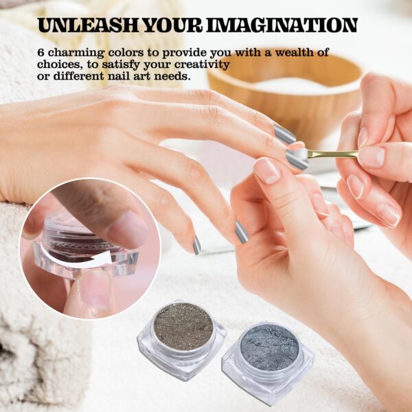 Version 1.0.0 ADHERE Metallic Chrome Mirror Powder Nail Art Kit - Magic Metallic Mirror Finish & Mirror-Like Effect | Non-Toxic, Salon-Quality, DIY Gel Nail Supplies