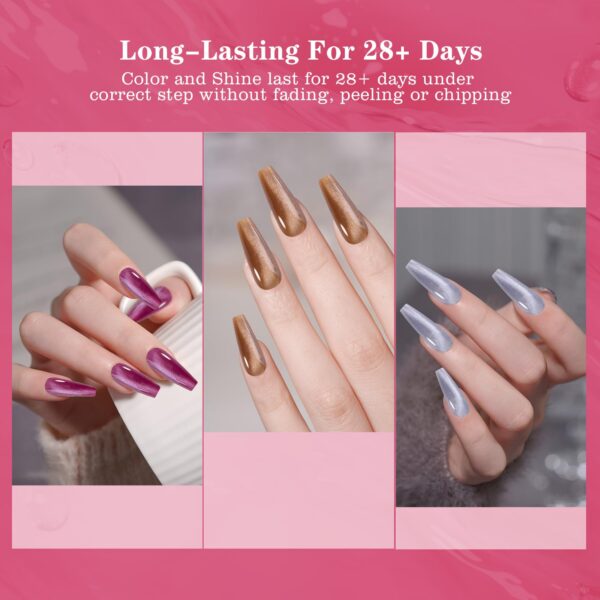 Version 1.0.0 Adhere 6pcs 12ml Magnetic Nail Polish Gel Kit - Cat Eye Magnetic Nail Gel Polish Magnetic Nail Polish Gel Cateye Effect Gel Polish for Home DIY Manicure Nail Salon
