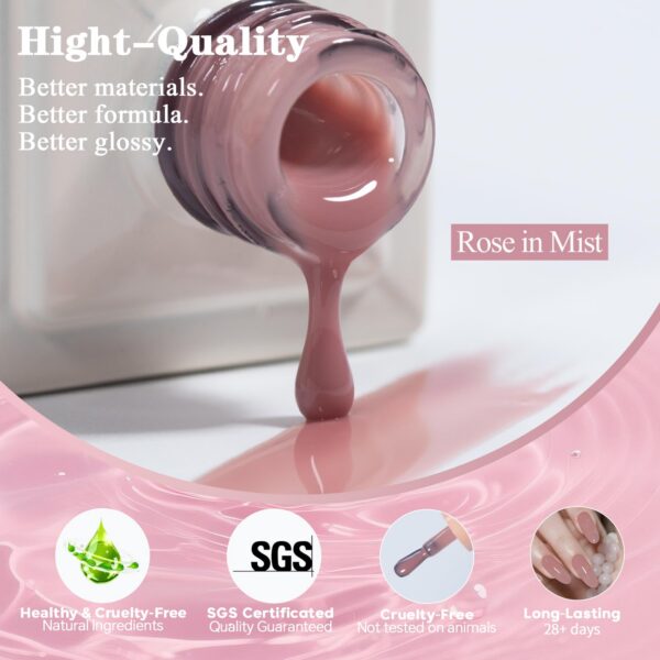 Version 1.0.0 ADHERE 12ml 8pcs Translucent Nude Pink Gel Kit, UV LED Gel Nail Polish, Soak Off Nail Varnish Gel Polish for Manicure Salon DIY Design at Home