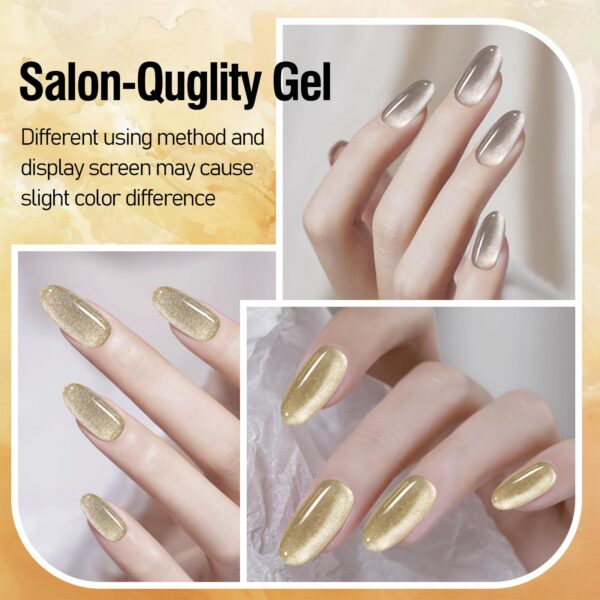 Version 1.0.0 ADHERE 12ml 7pcs Magnetic Nail Polish Gel Kit with Nail Magnet - Cat Eye Gel Nail Polish Glitter Shining Nude Pink Nail Gel Polish Green Nail Varnish