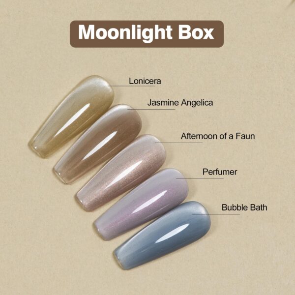 Version 1.0.0 Adhere 5pcs 12ml Cat Eye Nail Polish Gel Kit - Beige Light Purple Blue Nude Magnetic Cat Eye Gel Nail Polish Varnish for Manicure