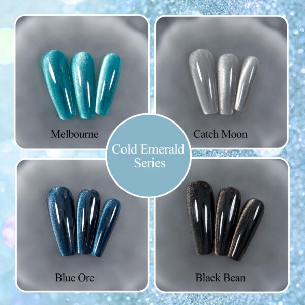 Version 1.0.0 Adhere 12ml 4 Colors Cat Eye Nail Polish Gel Kit - Magnetic Silver Black Blue Glitter Cat Eye Gel Nail Polish Soak Off Magnetic Varnish