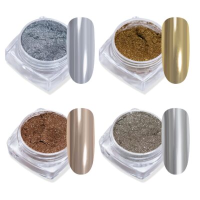 Version 1.0.0 ADHERE Metallic Chrome Mirror Powder Nail Art Kit - Magic Metallic Mirror Finish & Mirror-Like Effect | Non-Toxic, Salon-Quality, DIY Gel Nail Supplies