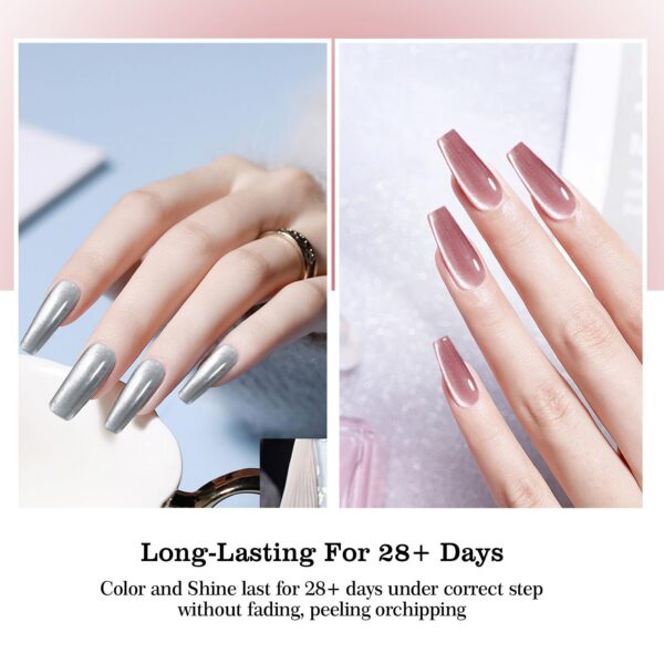 Version 1.0.0 Adhere 12ml 7pcs Cat Eye Nail Polish Gel Kit with Magnetic Stick - Pink Rose Beige Gel Nail Polish Varnish Magnetic Gel Polish Soak Off Nude Manicure Nail Salon