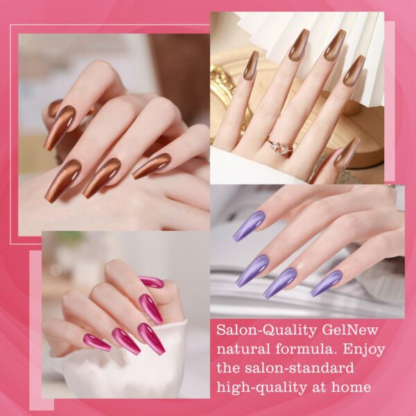 Version 1.0.0 Adhere 6pcs 12ml Magnetic Nail Polish Gel Kit - Cat Eye Magnetic Nail Gel Polish Magnetic Nail Polish Gel Cateye Effect Gel Polish for Home DIY Manicure Nail Salon