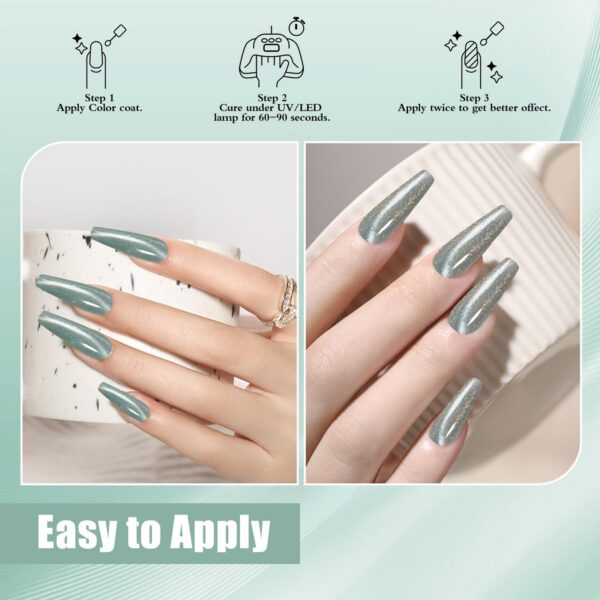 Version 1.0.0 ADHERE 12ML Cat Eye Gel Nail Polish Set,4 Colors Holographic Glitter Cat Eye Gel Polish with Magnet Gel Polish Soak Off Led Gel Polish Kit Nail Art Gel Manicure Salon DIY Gifts
