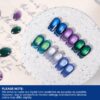 Version 1.0.0 ADHERE 12ml x6 Magnetic Gel Polish Kit with Magnetic Stick, Blue Silver Dark Green Purple Cat Eye Gel Polish Holographic Glitter UV LED Nail Varnish for Nail Salon DIY Design