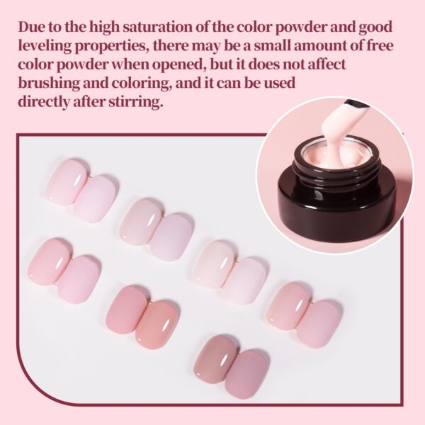 Version 1.0.0 ADHERE 7pcs Nude Pink Gel Polish Kit with Brush, UV LED Gel Nail Polish, Soak Off Nail Varnish Gel Polish for Manicure Salon DIY Design at Home