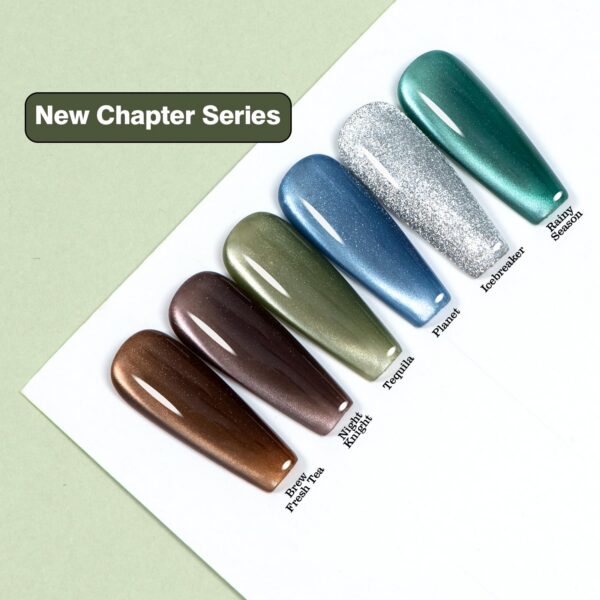 Version 1.0.0 Adhere 12ml 6pcs Magnetic Cat Eye Nail Gel Polish Kit - Brown Green Blue White Gel Nail Varnish para uñas Glitter Shining, UV/LED Needed