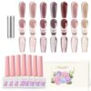 Version 1.0.0 Adhere 12ml 7pcs Cat Eye Nail Polish Gel Kit with Magnetic Stick - Pink Rose Beige Gel Nail Polish Varnish Magnetic Gel Polish Soak Off Nude Manicure Nail Salon