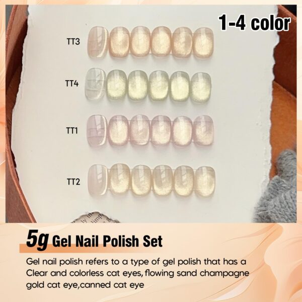 Version 1.0.0 ADHERE 7pcs Translucent Magnetic Gel Polish Set with Brush + Magnetic Stick, Cat Eye Gel Polish Holographic Glitter UV LED Nail Varnish for Nail Salon DIY Design