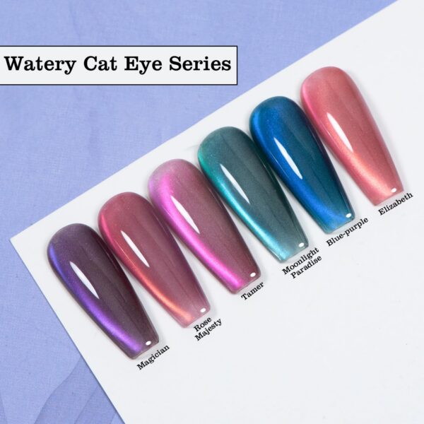 Version 1.0.0 Adhere 12ml 6pcs Cat Eye Magnetic Nail Polish Gel Set with Magnet Fine and Smooth Glitter Cat Eye Gel Nail Polish Soak Off Magnetic Varnish
