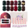Version 1.0.0 ADHERE 12ml x 6pcs Nail Polish Kit, 3x Diamond Glitter + 3x Color Gel Dark Red Green Brown Crushed Diamond Dazzling Nail Varnish, Sparkly Shiny Reflective Sequins Gel Polish, for DIY Nail Art Salon