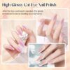 Version 1.0.0 ADHERE Cat Eye Gel Nail Polish Set, Holographic Glitter 7 Colors with Magnet Stick and Brush Gel Polish Soak Off Led Gel Polish Kit Nail Art Gel Manicure Salon DIY Gifts