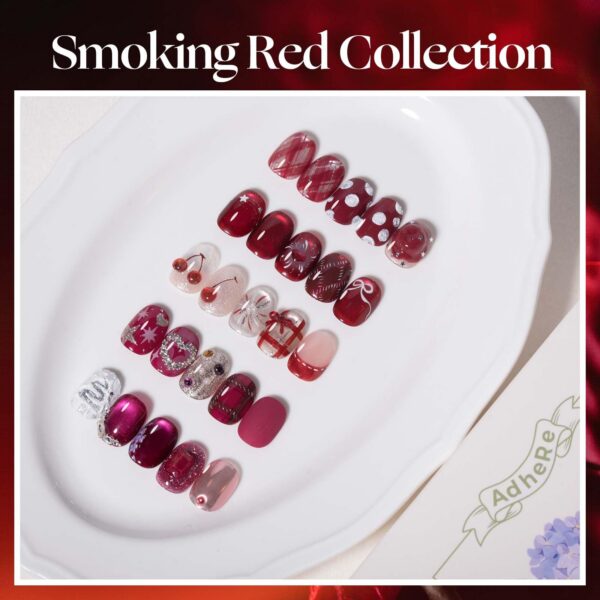 Version 1.0.0 ADHERE 12ml x5 Gel Polish Kit with Magnetic Stick, 3x Cat Eye + 2x Color Gel Cat Eye Gel Polish Holographic Glitter UV LED Nail Varnish for Nail Salon DIY Design