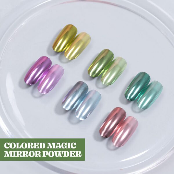 Version 1.0.0 ADHERE 6pcs Chrome Powder Set - Magic Metallic Mirror Finish & Mirror-Like Effect | Non-Toxic, Salon-Quality, DIY Gel Nail Supplies