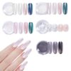 Version 1.0.0 ADHERE 5pcs Pearl Series, 3 Pearl Chrome Powder + 1 Dark Purple Mirror Chrome Nail Powder + 1 Glitter, Holographic Shimmer Pearlescent Finish & Mirror Metallic Shine
