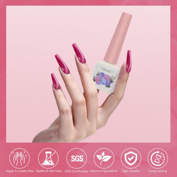 Version 1.0.0 Adhere 6pcs 12ml Magnetic Nail Polish Gel Kit - Cat Eye Magnetic Nail Gel Polish Magnetic Nail Polish Gel Cateye Effect Gel Polish for Home DIY Manicure Nail Salon